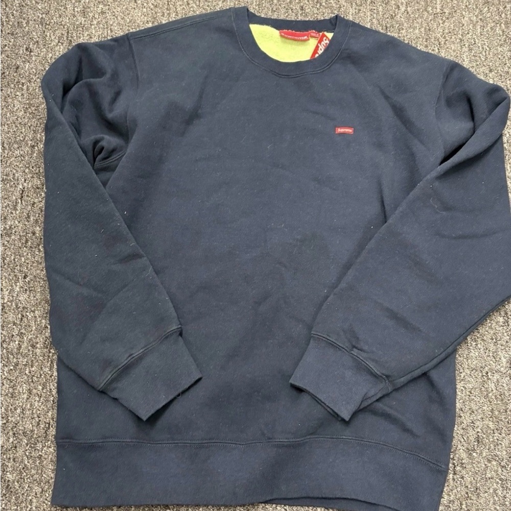 Supreme Navy Crewneck Sweatshirt - Small Red Logo XL NWT
